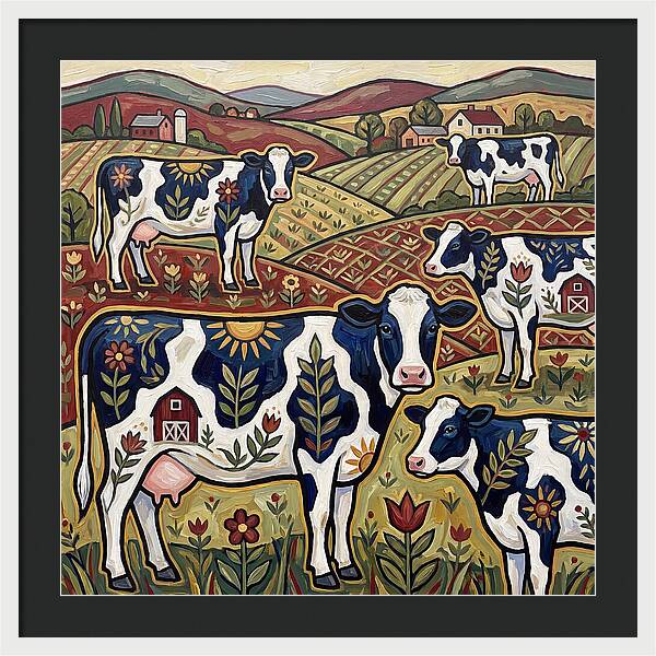 Holstein Cattle In A Pastoral Landscape