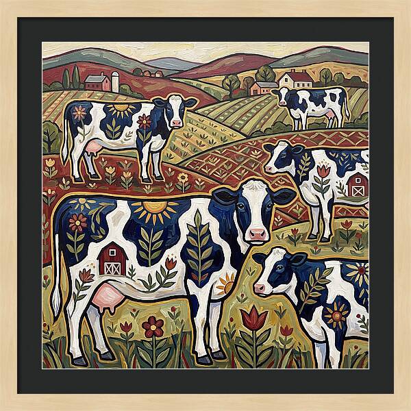 Holstein Cattle In A Pastoral Landscape