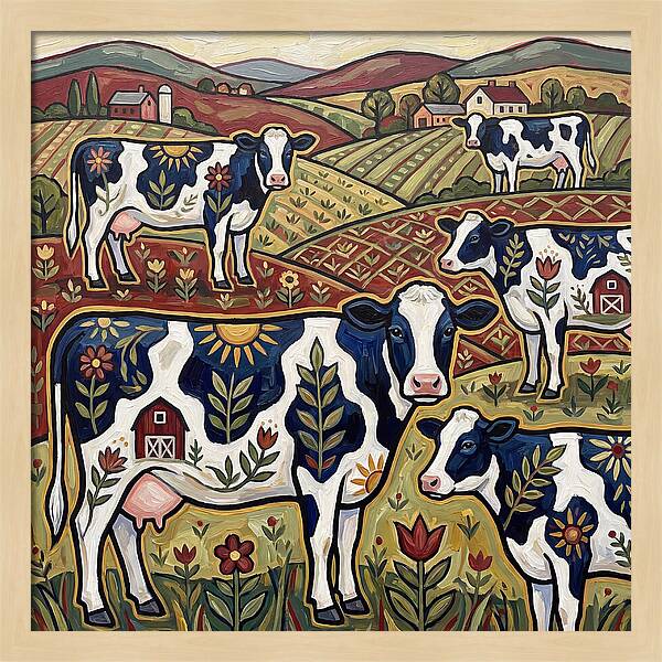 Holstein Cattle In A Pastoral Landscape