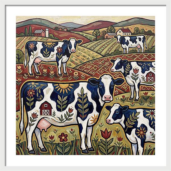 Holstein Cattle In A Pastoral Landscape