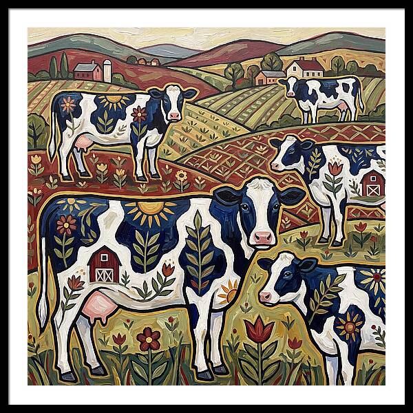 Holstein Cattle In A Pastoral Landscape