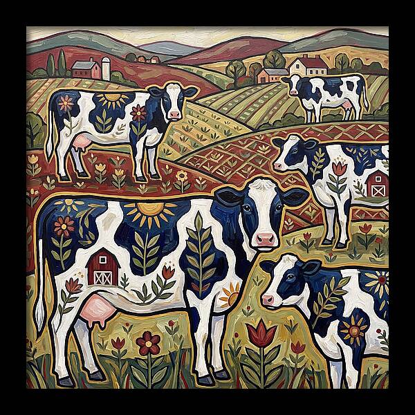 Holstein Cattle In A Pastoral Landscape