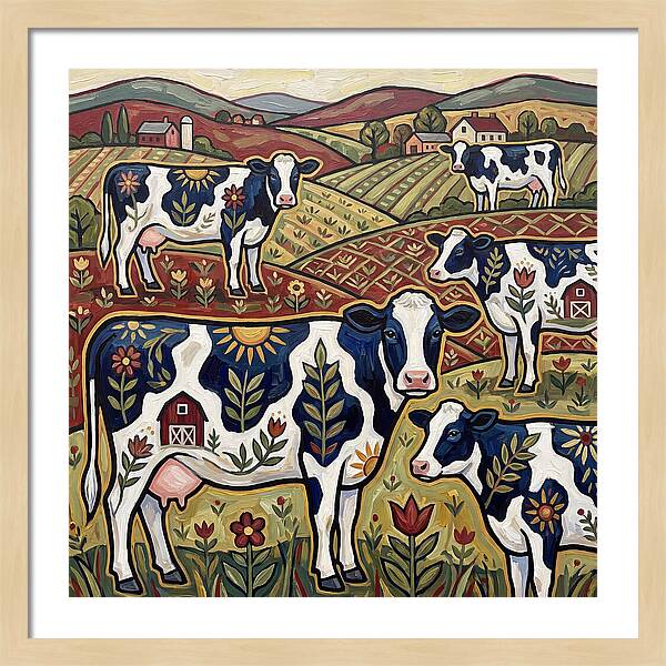 Holstein Cattle In A Pastoral Landscape