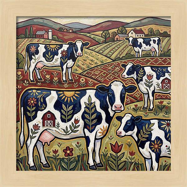 Holstein Cattle In A Pastoral Landscape