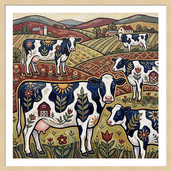 Holstein Cattle In A Pastoral Landscape