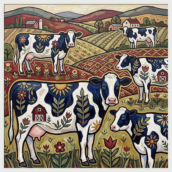 Holstein Cattle In A Pastoral Landscape