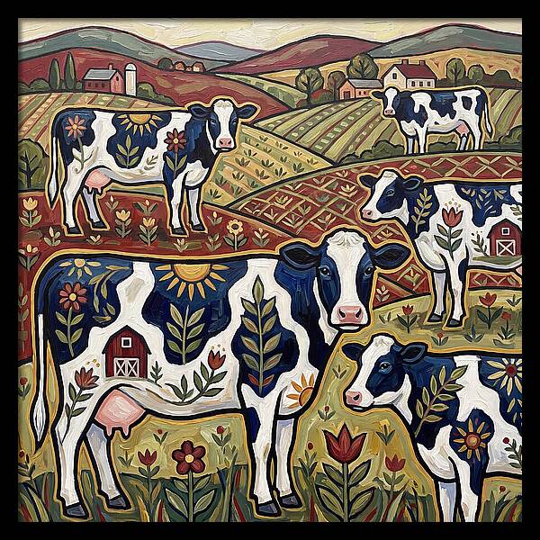 Holstein Cattle In A Pastoral Landscape