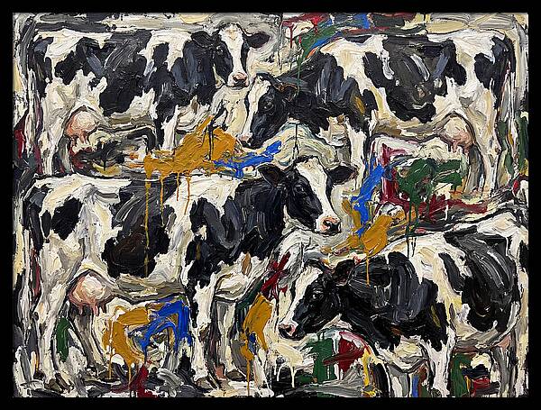 Holstein Cattle In Expressionist Style