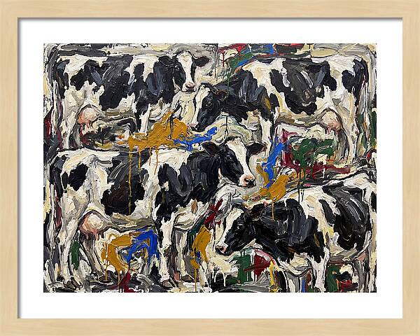 Holstein Cattle In Expressionist Style