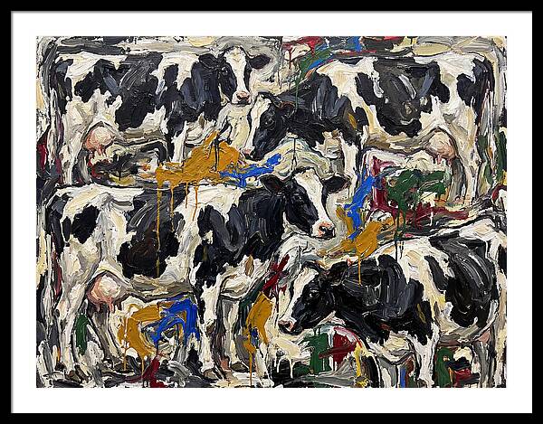 Holstein Cattle In Expressionist Style