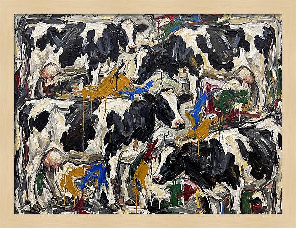 Holstein Cattle In Expressionist Style