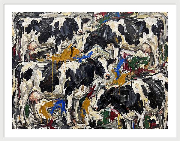 Holstein Cattle In Expressionist Style