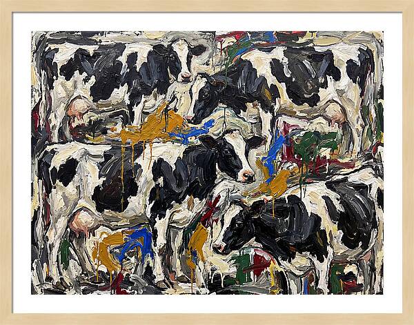 Holstein Cattle In Expressionist Style
