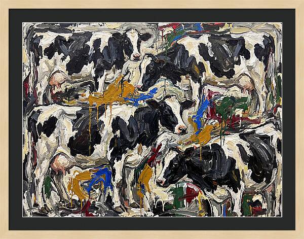 Holstein Cattle In Expressionist Style