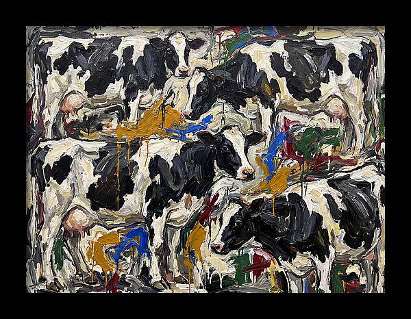 Holstein Cattle In Expressionist Style