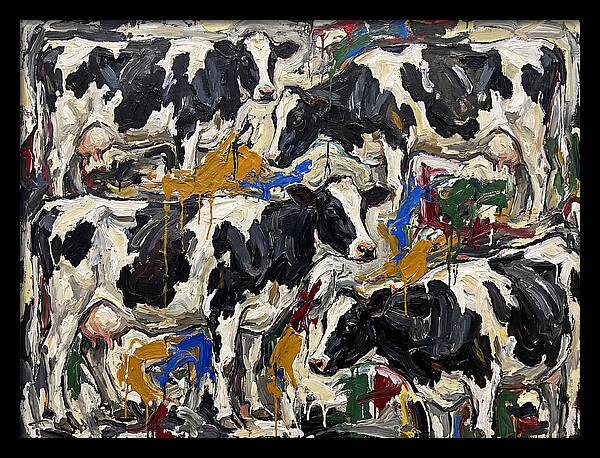 Holstein Cattle In Expressionist Style