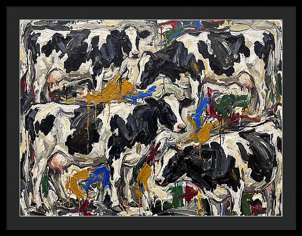 Holstein Cattle In Expressionist Style