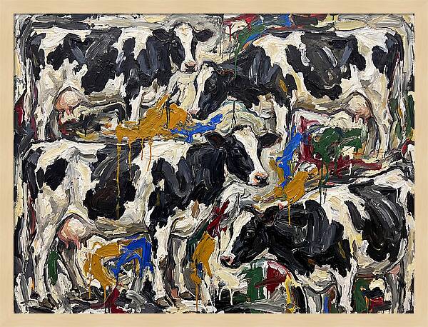 Holstein Cattle In Expressionist Style