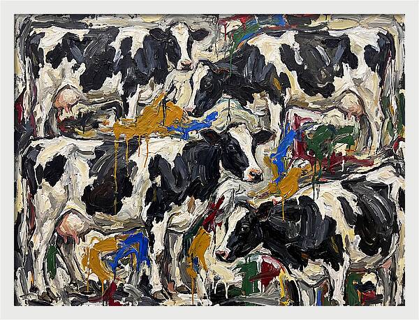 Holstein Cattle In Expressionist Style