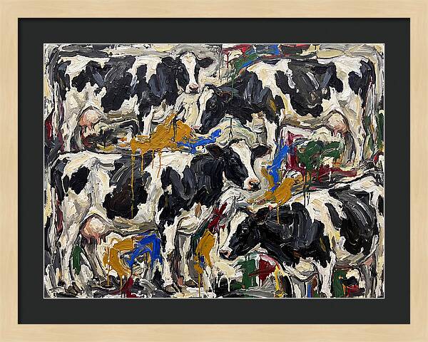 Holstein Cattle In Expressionist Style