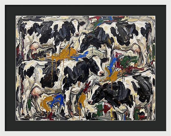 Holstein Cattle In Expressionist Style
