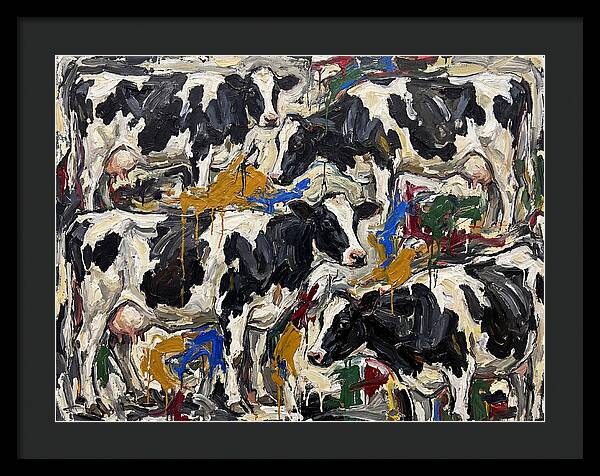 Holstein Cattle In Expressionist Style