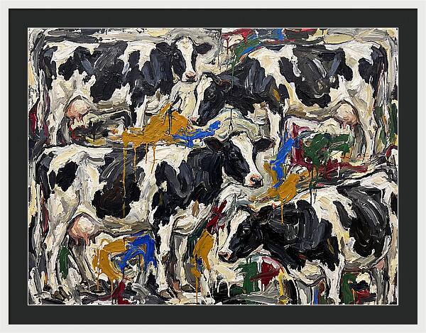 Holstein Cattle In Expressionist Style