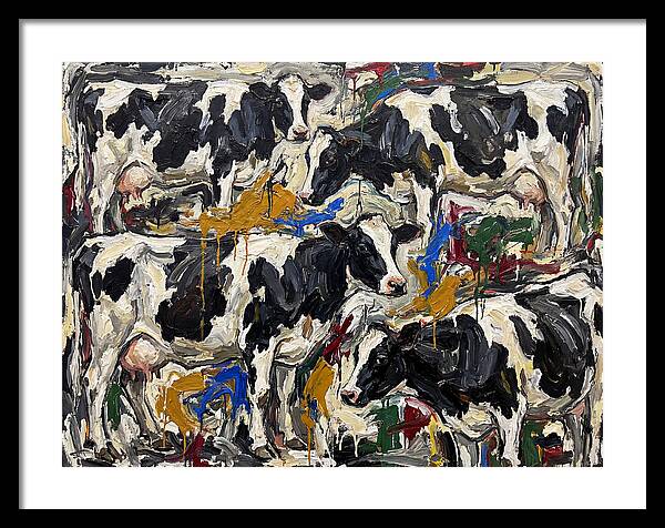 Holstein Cattle In Expressionist Style