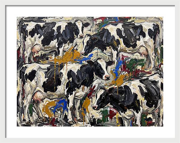 Holstein Cattle In Expressionist Style