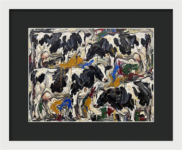Holstein Cattle In Expressionist Style