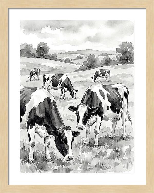 Holstein Cattle In Pastoral Landscape