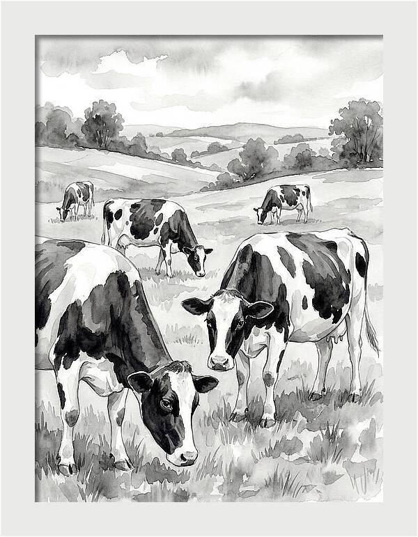 Holstein Cattle In Pastoral Landscape