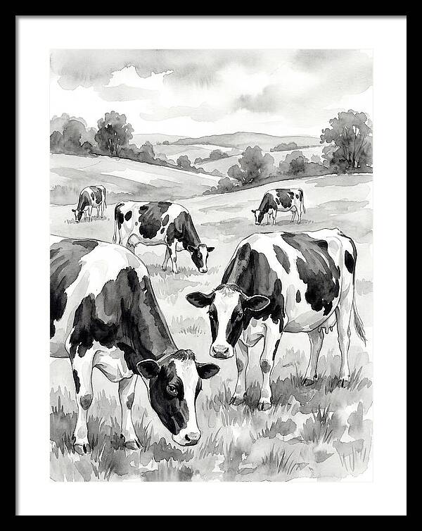 Holstein Cattle In Pastoral Landscape