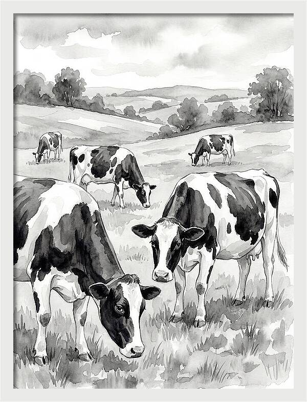 Holstein Cattle In Pastoral Landscape