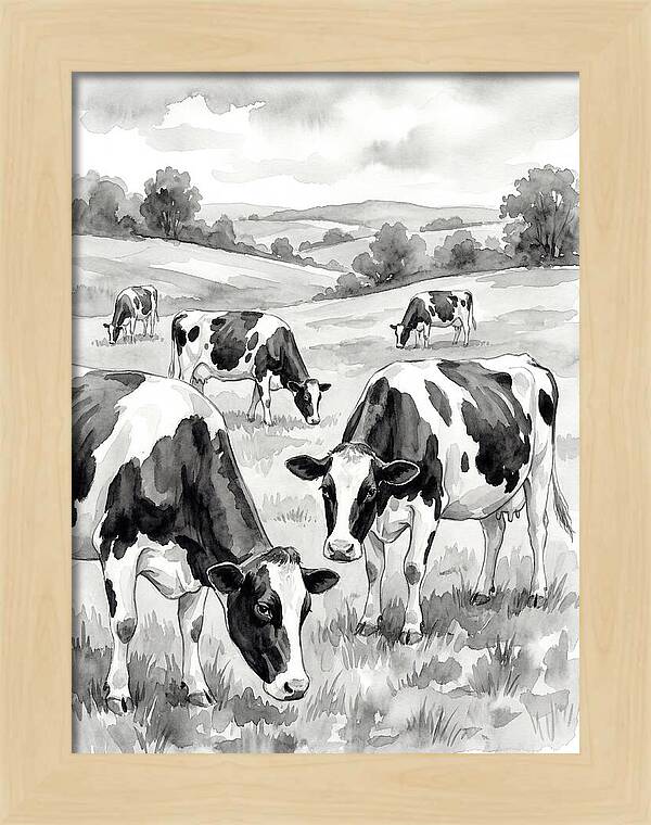 Holstein Cattle In Pastoral Landscape