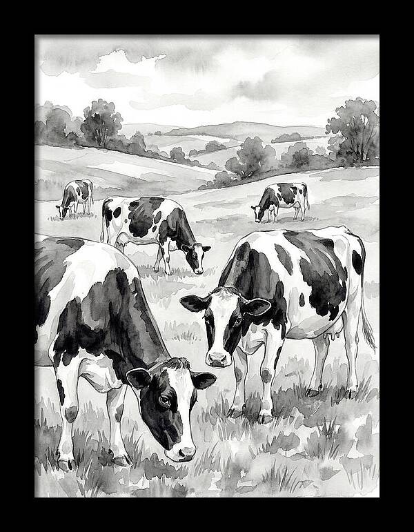 Holstein Cattle In Pastoral Landscape