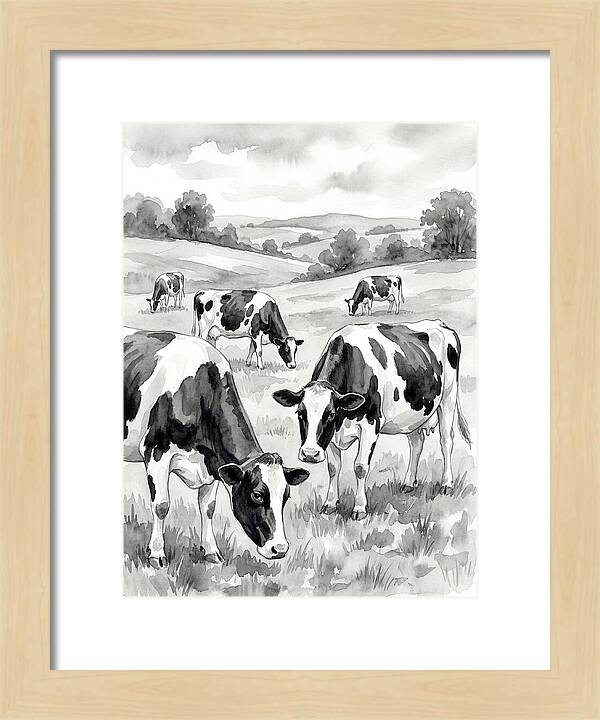 Holstein Cattle In Pastoral Landscape