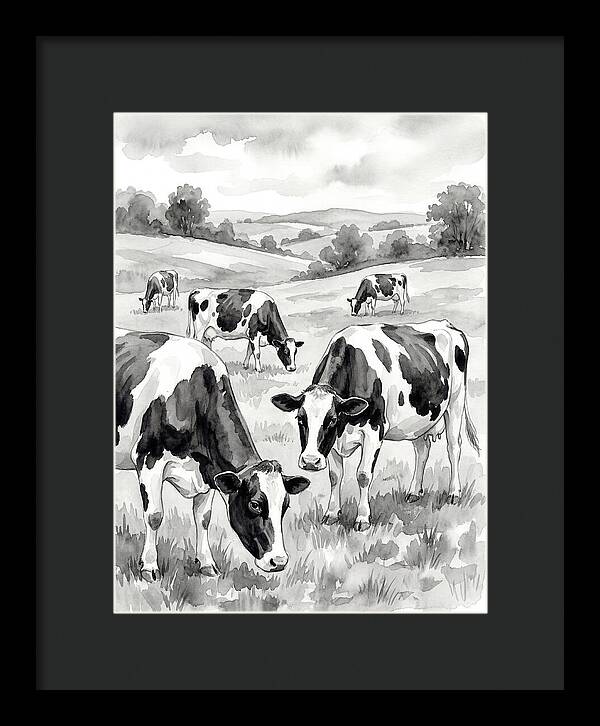 Holstein Cattle In Pastoral Landscape