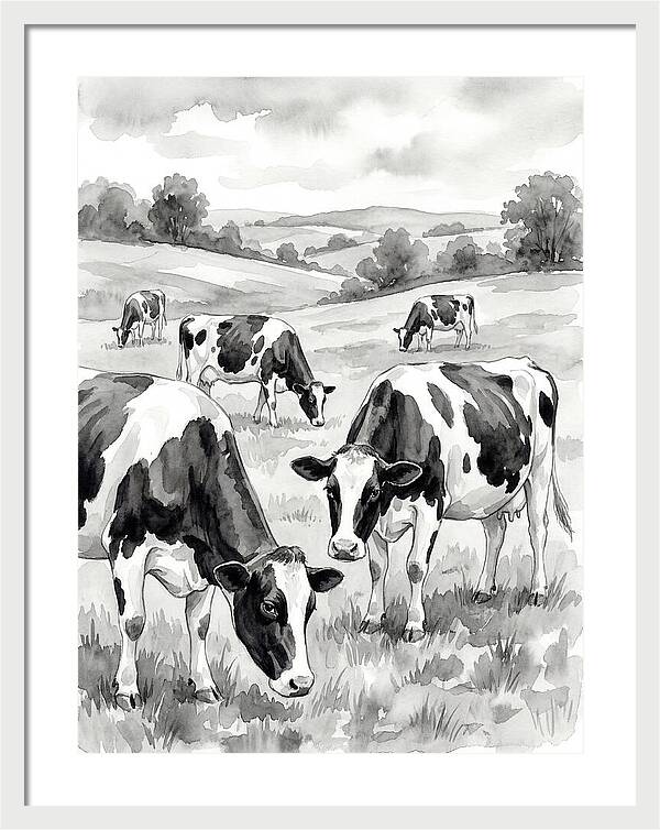 Holstein Cattle In Pastoral Landscape