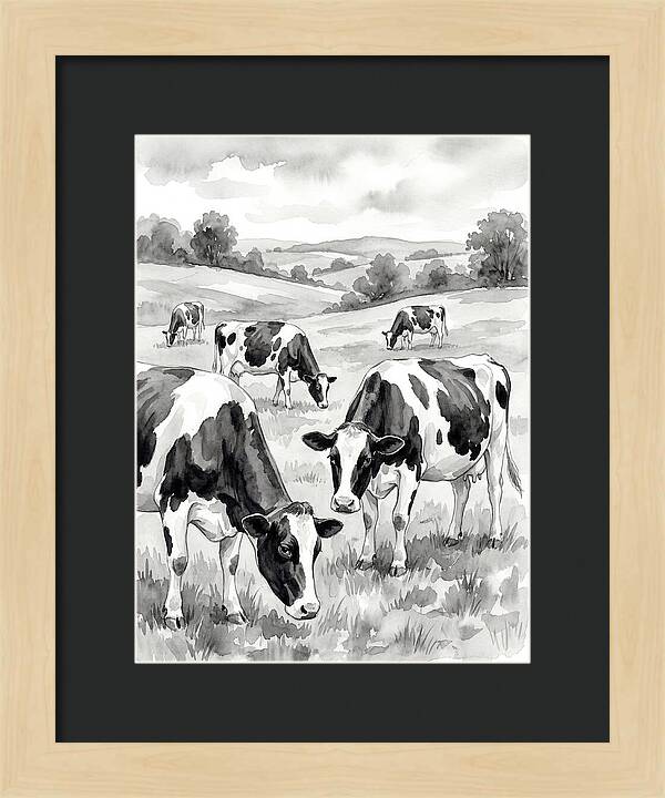 Holstein Cattle In Pastoral Landscape