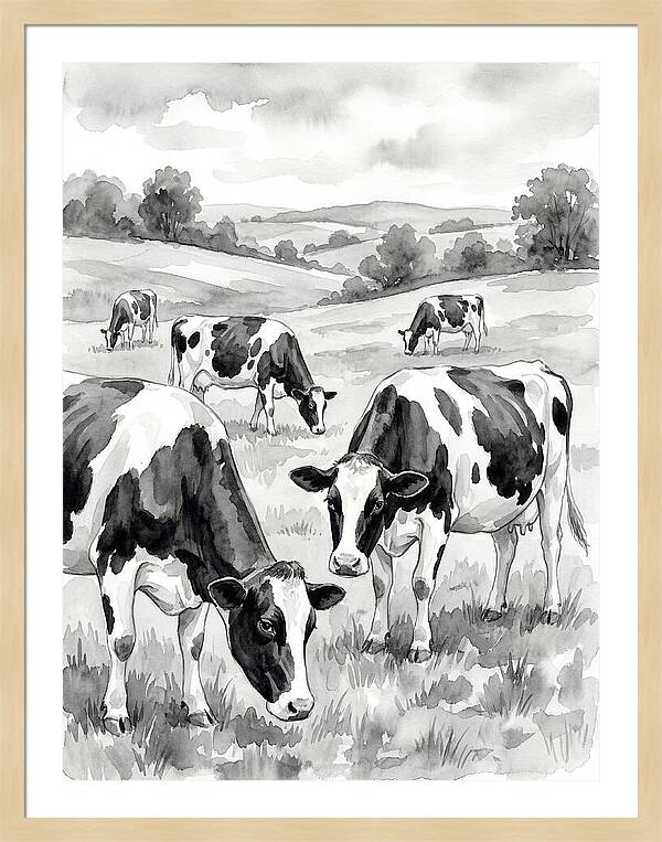 Holstein Cattle In Pastoral Landscape
