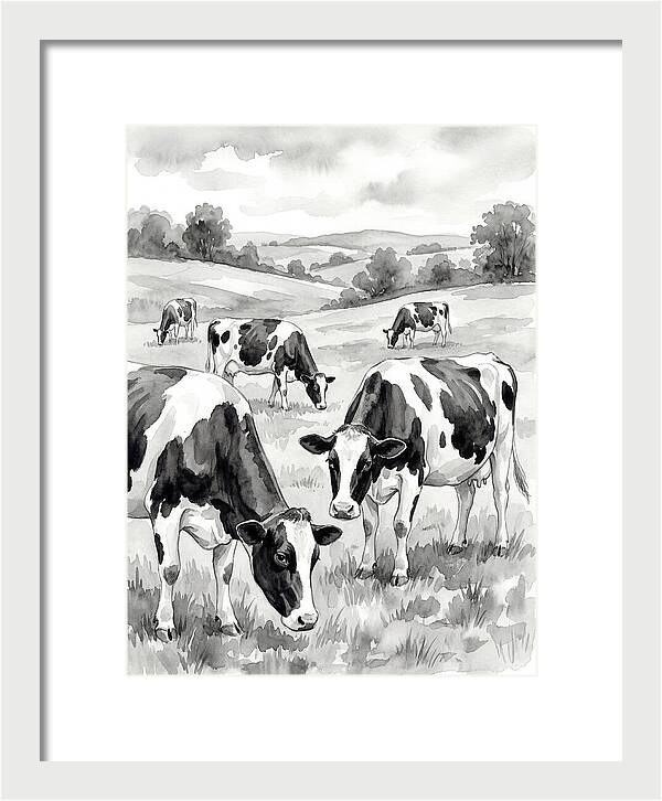 Holstein Cattle In Pastoral Landscape