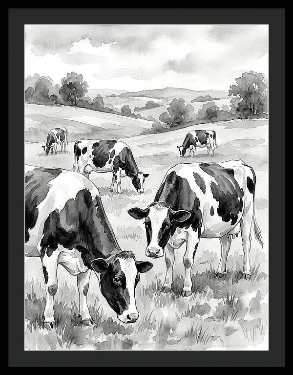 Holstein Cattle In Pastoral Landscape
