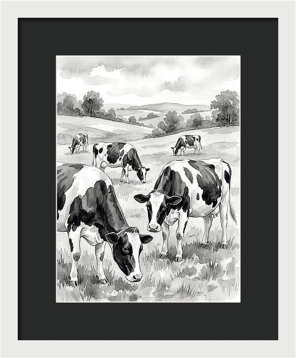 Holstein Cattle In Pastoral Landscape