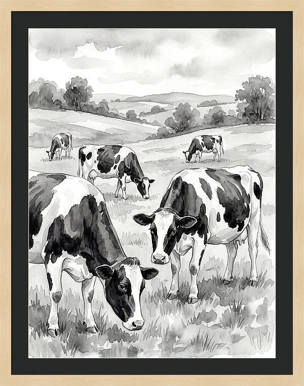 Holstein Cattle In Pastoral Landscape