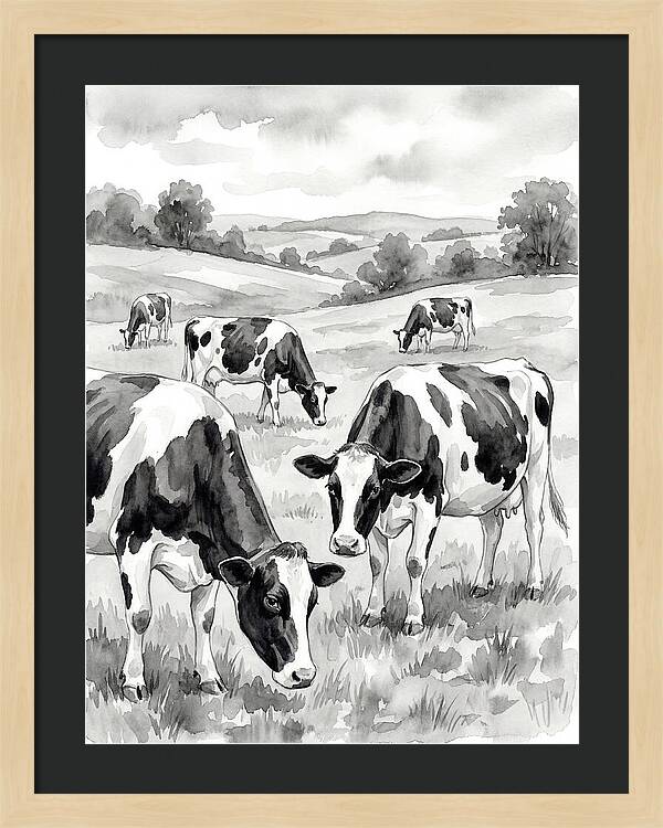 Holstein Cattle In Pastoral Landscape