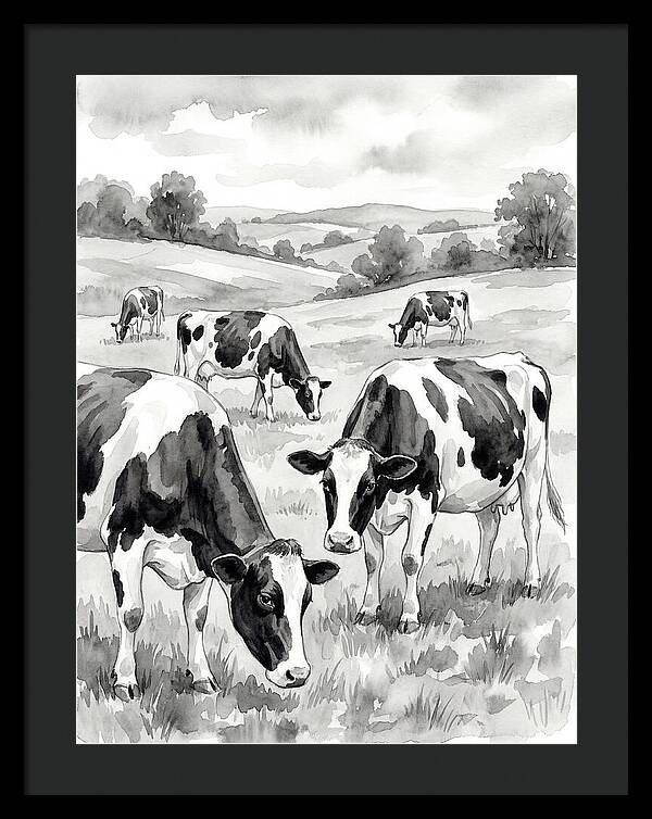 Holstein Cattle In Pastoral Landscape