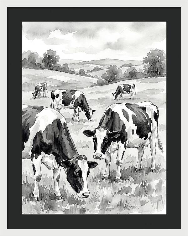 Holstein Cattle In Pastoral Landscape