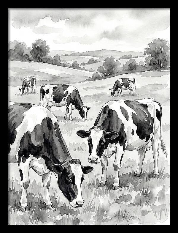 Holstein Cattle In Pastoral Landscape