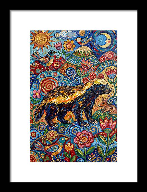 Honey Badger In A Vibrant Landscape